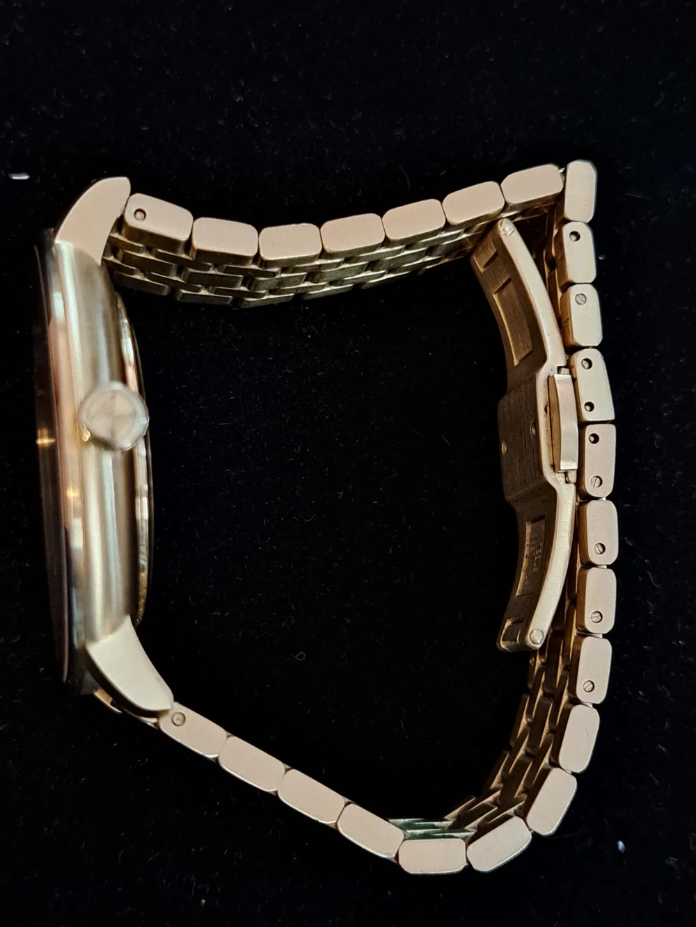 MVMT Gold Bracelet Watch with Green Dial and Open Heart